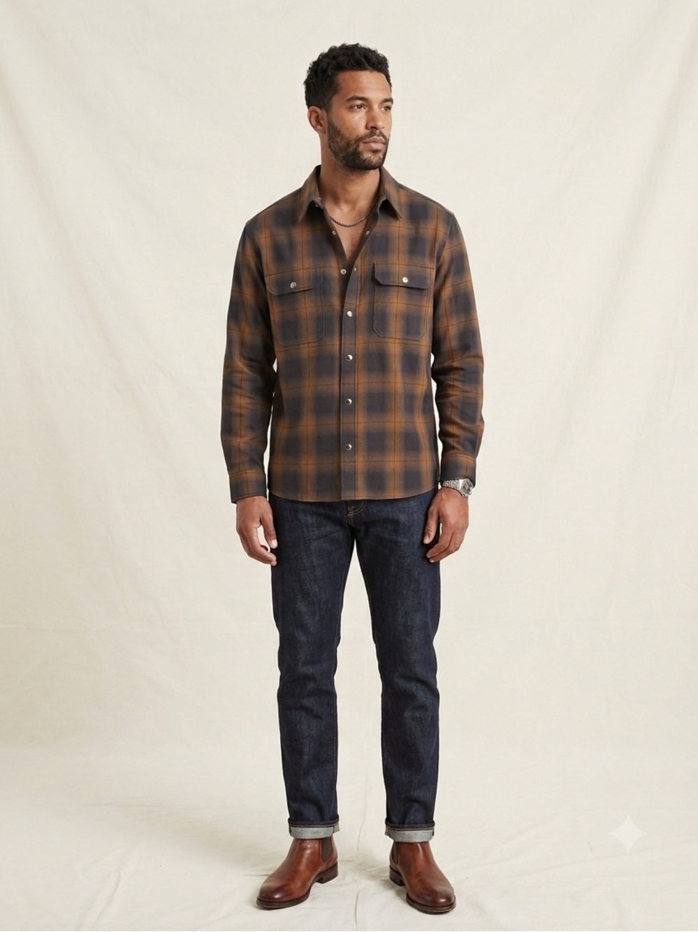 The Kooples Cotton Check Wide Fit Button Down Shirt